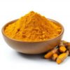 Freshly ground unadulterated turmeric powder in a bowl displaying natural golden color