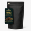 Black coffee powder packaging with label