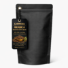 Black coffee bag with label